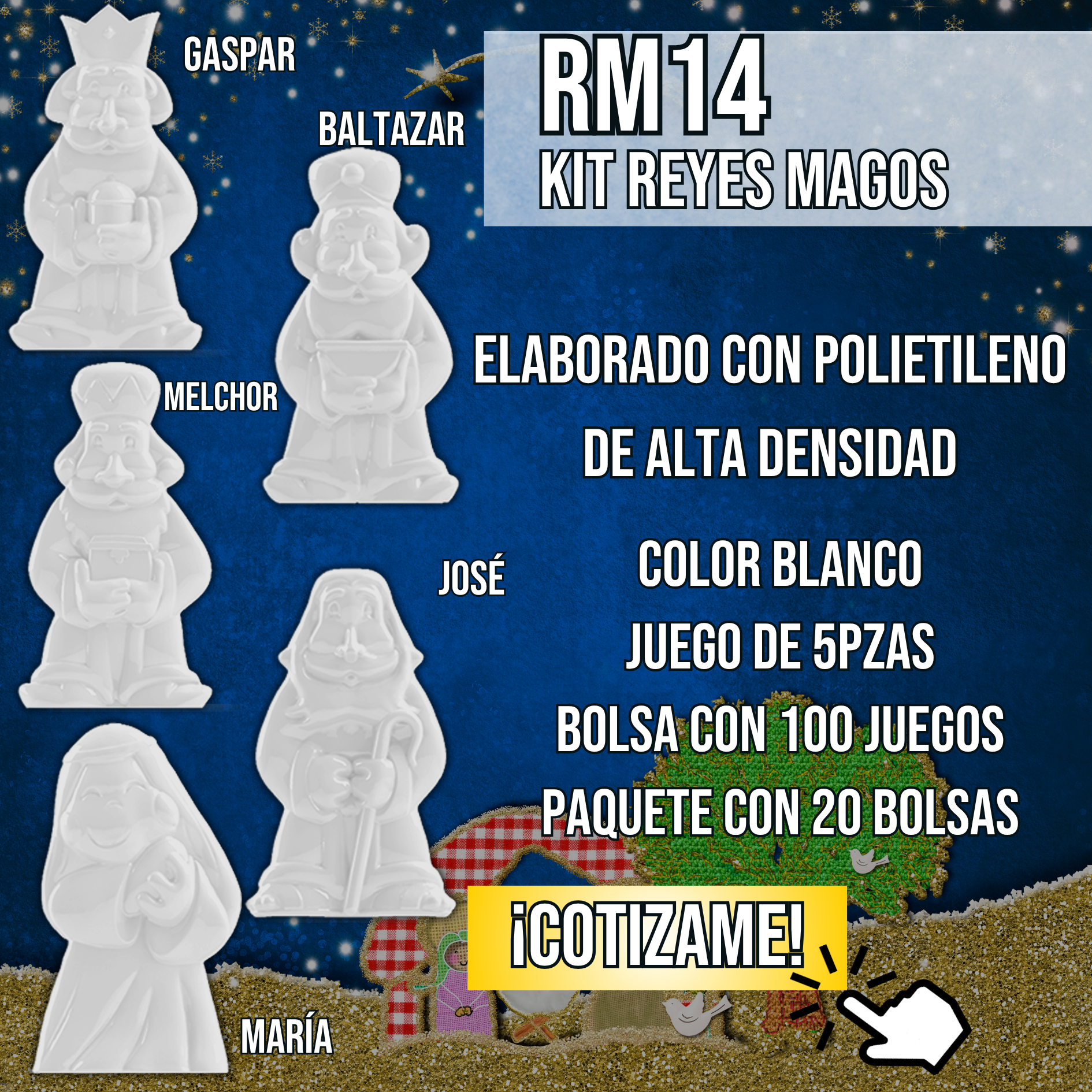 Kit Reyes Magos para Rosca de Reyes