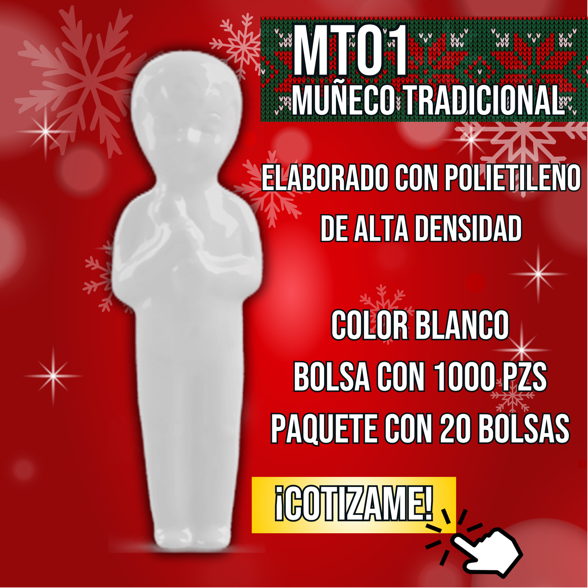 Muñeco tradicional para Rosca de Reyes