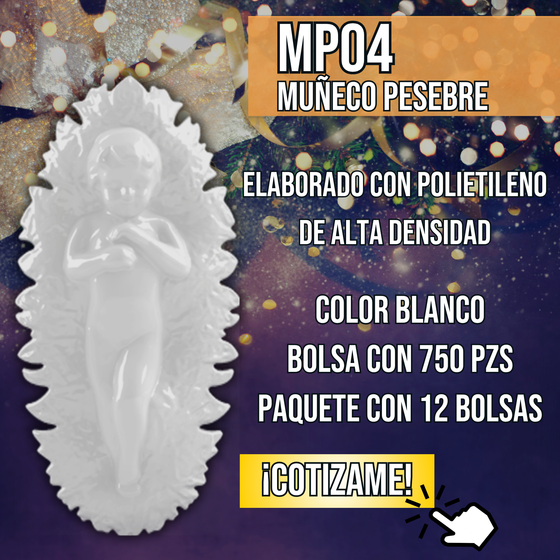 Muñeco Pesebre para Rosca de Reyes